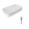 Комплект Qtap Tern: Раковина накладна прамокутна 610x350x135 мм WHITE + Донний клапан PU02