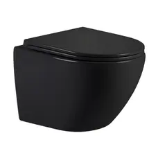 Унітаз підвісний Qtap Jay Ultra Quiet 485х360х320 мм, Matt Black, сидінням Slim Duroplast/ Soft-close/ Quick Relase QT07335177MB