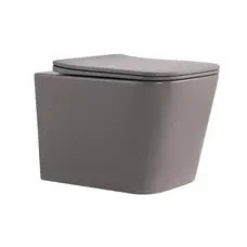 Унітаз підвісний Tern Ultra Quiet 490×365×325 мм, Stone Grey, з сидінням Slim Duroplast / Soft-close / Quick Release QT17332303ASSG Qtap