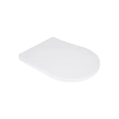 Сидіння для унітаза підлогового (Vlasta) 560×363×30 мм, White, з мікроліфтом, Slim Duroplast, Quick Release QT28228300W3 Qtap