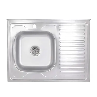 Кухонна мийка Brinex 6080-L 0,6 мм Satin (BRIN6080LSAT06)