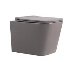 Унітаз підвісний Qtap Tern Ultra Quiet 520×345×325 мм, Stone grey, з сидінням Slim Duroplast / Soft-close / Quick Release QTTER26SG49000