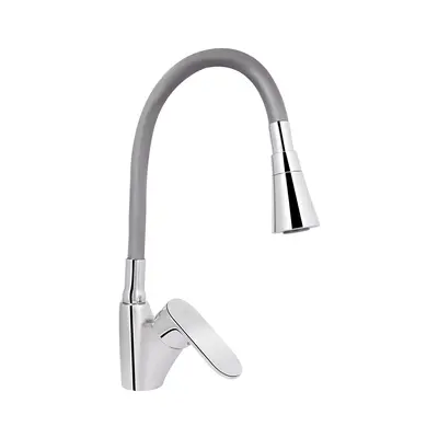 Змішувач для кухні Lidz Tani 007F3 з гнучким виливом (k40) LDTAN007F3GCR31869 Chrome/Grey