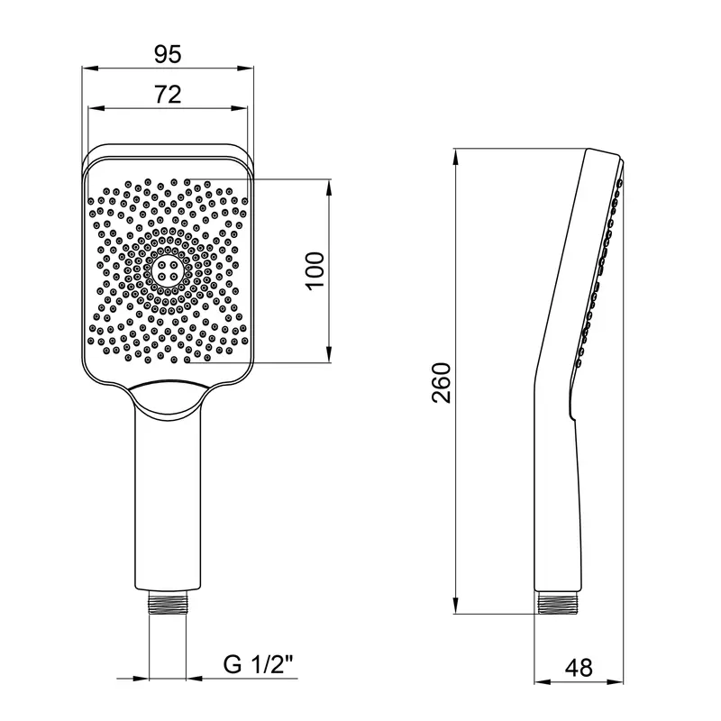 Лійка для ручного душу Qtap Rucni 145x95 мм прямокутна QTRUC125BLM45778 Black Matt Лійка для ручного душу Qtap Rucni 145x95 мм прямокутна QTRUC125BLM45778 Black Matt