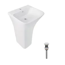 Комплект Qtap Crow: Раковина напольна моноблок 445x420x840 мм White + Донний клапан PU02O