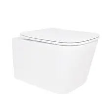 Унітаз підвісний Crow Rimless 485х340х330 мм, White, з сидінням Slim Duroplast/ Soft-close/ Quick Release QT05335171RW Qtap