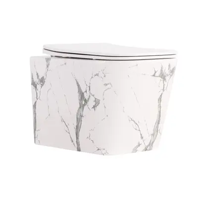 Унітаз підвісний Qtap Tern Ultra Quiet 520×345×325 мм, Marble, з сидінням Slim Duroplast / Soft-close / Quick Release QTTER26MR49002