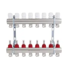 Колектор латунний з витратомірами та євроконусами Thermo Alliance Standart 1" на 8 виходів TAS235W8E