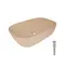Раковина накладна Qtap Robin 600x390x150 мм, Beige, прямокутна, з донним клапаном QTROB188SB49787