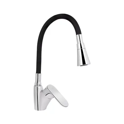 Змішувач для кухні Lidz Tani 007F3 з гнучким виливом (k40) LDTAN007F3BCR37649 Chrome/Black