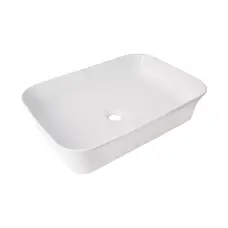 Раковина накладна Qtap Virgo N прямокутна без донного клапана WHITE QT18116308W