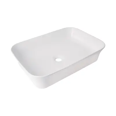Раковина накладна Qtap Virgo N прямокутна без донного клапана WHITE QT18116308W