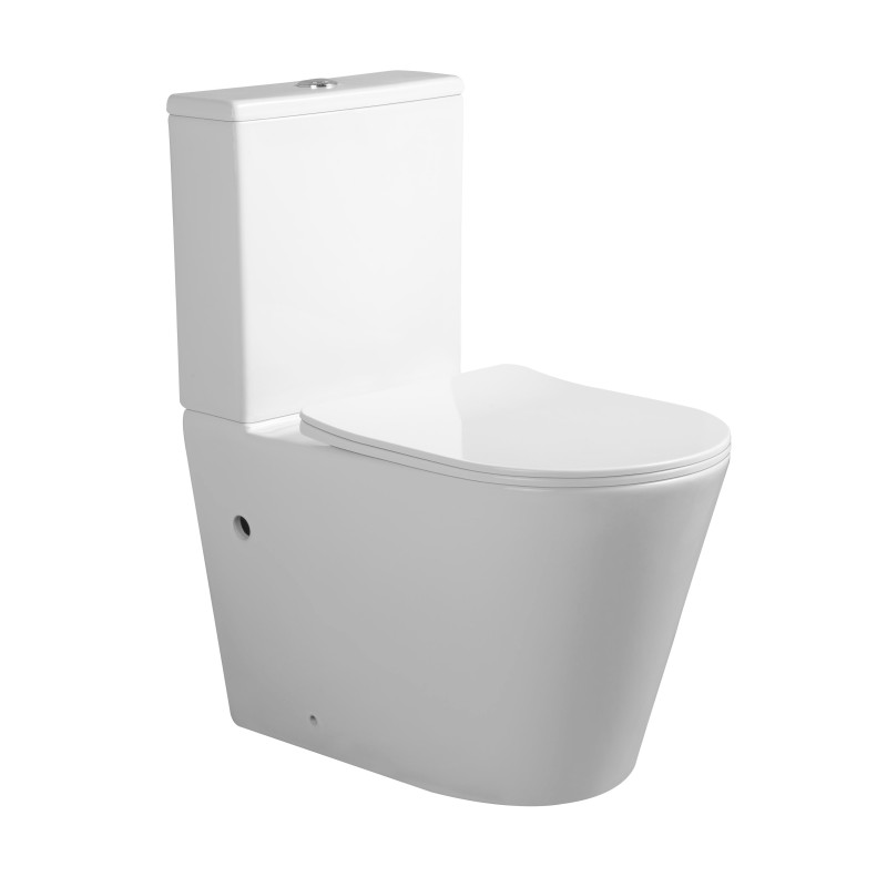 Унітаз підлоговий Qtap Vlasta Ultra Quiet безобідковий з сидінням Soft-close WHITE QT28228300W