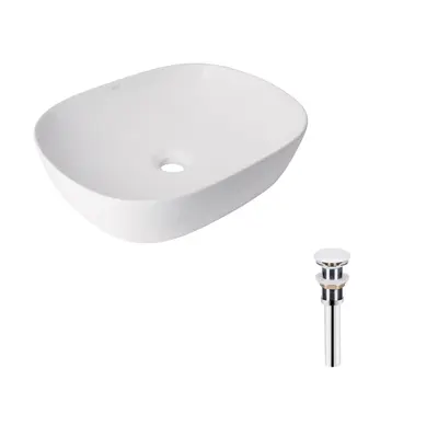 Комплект Qtap Aquarius: Раковина накладна прамокутна 470x380x120 мм White + Донний клапан PU02