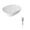 Комплект Qtap Aquarius: Раковина накладна прамокутна 470x380x120 мм White + Донний клапан PU02