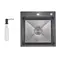 Lidz Handmade H5050HB Мийка для кухні інтегрована Decor Black PVD Honeycomb 2,5/0,5 мм LDH5050BDECPVD48369