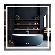 Дзеркало Qtap Mideya (MI1) 800x800 з LED-підсвічуванням Touch, з антизапотіванням, димером, рег. яскравості QT2078NCF808048477