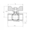 Кран кульовий Thermo Alliance Forte для газу 3/4"В "метелик" SF602G20