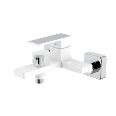 Змішувач для ванни Qtap Gemini (з душовим гарнітуром) QTGEM259CRW45683 Chrome/White