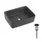 Раковина накладна Qtap Tern 480x370x135 мм, Anthracite, прямокутна, з донним клапаном QT17116069AN