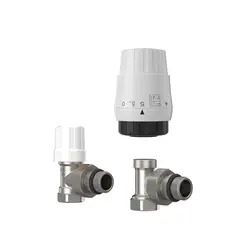 Комплект термостатичний радіаторний кутовий Thermo Alliance Forte 1/2" з термоголовкою, передналаштування, антипротікання TAF300G15
