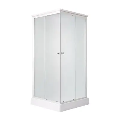 Душовий бокс Lidz Kubis SB90x90.SAT.LOW.FR, скло Frost 4 мм