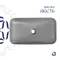 Раковина накладна Qtap Tern 610x350x135 мм, Stone grey, прямокутна, з донним клапаном QTTER188SG49789
