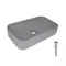 Раковина накладна Qtap Tern 610x350x135 мм, Stone grey, прямокутна, з донним клапаном QTTER188SG49789