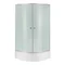 Душова кабіна Latwa SC90x90.SAT.MID.FR полукругла, скло Frost 4 мм + Душовий піддон KAPIELKA ST90x90x26, з панеллю Lidz