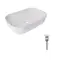Комплект Qtap Robin: Раковина накладна прамокутна 600x390x150 мм White + Донний клапан PU02