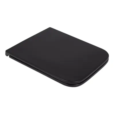 Сидіння для унітаза (Gemini) 435x357x37 мм, Matt Black, з мікроліфтом, Slim Duroplast, Quick Release QT99HY2312MB Qtap