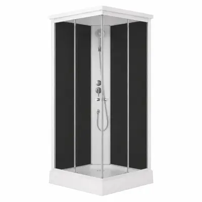 Душовий бокс Lidz Kubis SB90x90.SAT.LOW.GR, скло тоноване 4 мм
