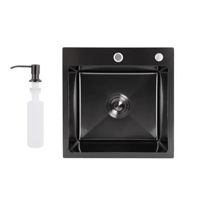 Мийка для кухні інтегрована Lidz Handmade H4545HB Decor Black PVD Honeycomb 2,5/0,5 мм LDH4545HDECBLM49438