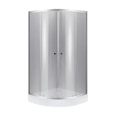 Lidz Набор: Душевая кабина Latwa SC90x90.SAT.LOW.DGR, полукруглая, стекло тонированное 4 мм + Душевой поддон Kapielka ST90x90x14