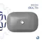 Раковина накладна Qtap Robin 600x390x150 мм, Stone grey, прямокутна, з донним клапаном QTROB188SG49786