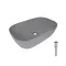 Раковина накладна Qtap Robin 600x390x150 мм, Stone grey, прямокутна, з донним клапаном QTROB188SG49786