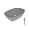 Раковина накладна Qtap Cardinal 500х380х140 мм, Stone grey, прямокутна, з донним клапаном QTCAR188SG49824