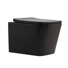 Унітаз підвісний Qtap Tern New Ultra Quiet безобідковий з сидінням Soft-close MATT BLACK QT17332303ASMB