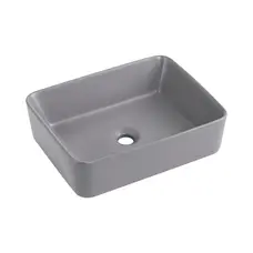 Раковина накладна Qtap Tern 480x370x135 мм, Stone grey, прямокутна, з донним клапаном QT17116069SG