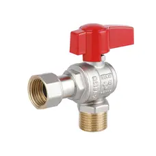 Кран кульовий Thermo Alliance Standart 1/2"ВЗ кутовий, PN40, з накидною гайкою TAS224W15