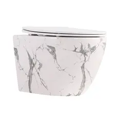 Унітаз підвісний Qtap Robin Ultra Quiet 520×365×340 мм, Marble, з сидінням Slim Duroplast / Soft-close / Quick Release QTROB26MR48998