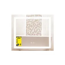 Дзеркало Lidz Kubis (KU1) 600х700 з LED-підсвічуванням Touch, з антизапотіванням, з димером, рег. яскравості LDKU60070049285