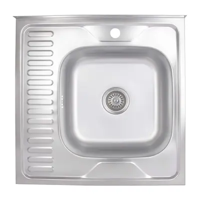 Кухонна мийка Brinex 6060-R 0,6 мм Satin (BRIN6060RSAT06)