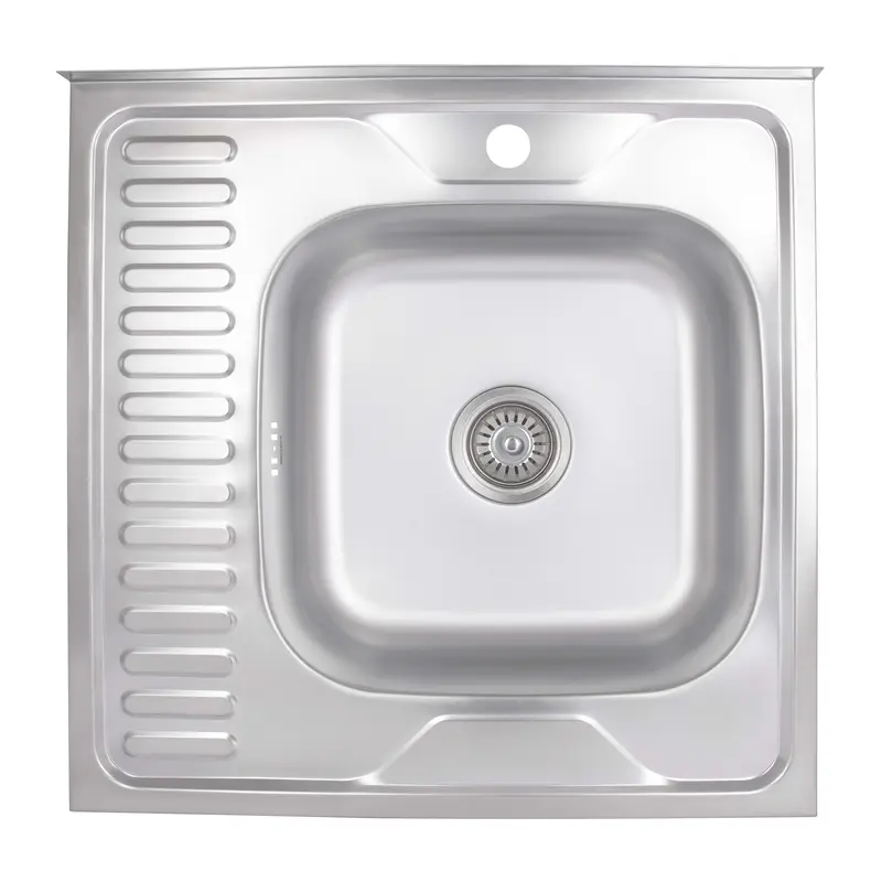 Кухонна мийка Brinex 6060-R 0,6 мм Satin (BRIN6060RSAT06)