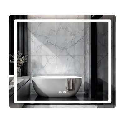 Дзеркало Qtap Mideya (MI2) 800х700 з LED-підсвічуванням Touch, з антизапотіванням, з димером, рег. яскравості QT2078NCF807048476