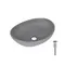 Раковина накладна Qtap Dove 415x340x140 мм, Stone grey, овальна, з донним клапаном QTDOV188SG49783