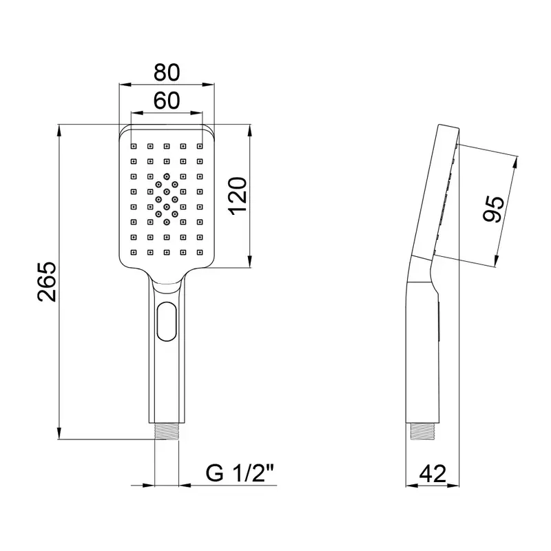 Лійка для ручного душу Qtap Rucni 120х80 мм прямокутна QTRUCA121N3KCC Chrome Лійка для ручного душу Qtap Rucni 120х80 мм прямокутна QTRUCA121N3KCC Chrome