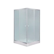 Набір Lidz душова кабіна Wawel SC80x80.SAT.LOW.FR, скло Frost 4 мм + піддон Mazur
