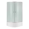 Душова кабіна Latwa SC90x90.SAT.HIGH.FR полукругла, скло Frost 4 мм + Душовий піддон KAPIELKA ST90x90x41, з панеллю Lidz