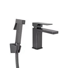 Змішувач для раковини Qtap Gemini (з гігієнічним душем) QTGEM272GMB45692 Gunmetal Black PVD